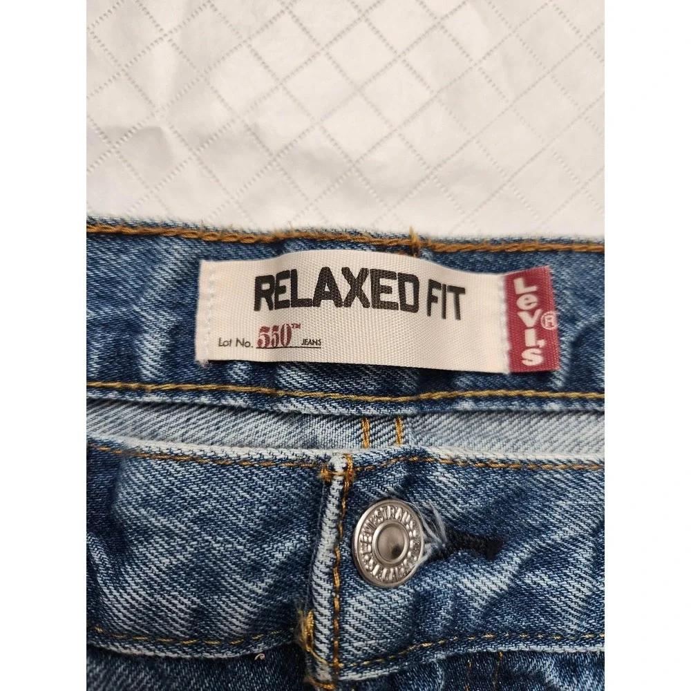 Levis 550 Jeans Mens 34x32 Blue Medium Wash Relaxed Tapered Denim Pants